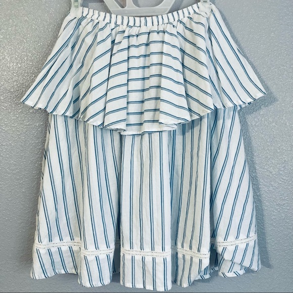 Faithfull The Brand Striped Ruffle Tier Mini Dress - Picture 2 of 6